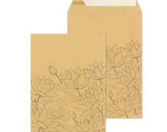 Versandtaschen C4 Haftklebend Muster Lotus Damen | große Briefumschläge 110g ohne Fenster für A4 | Maxibrief Großbrief Umschläge Envelope