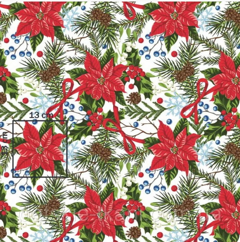 Christmas Fabric by the Yard Christmas Cactus Cotton Fabric Etsy