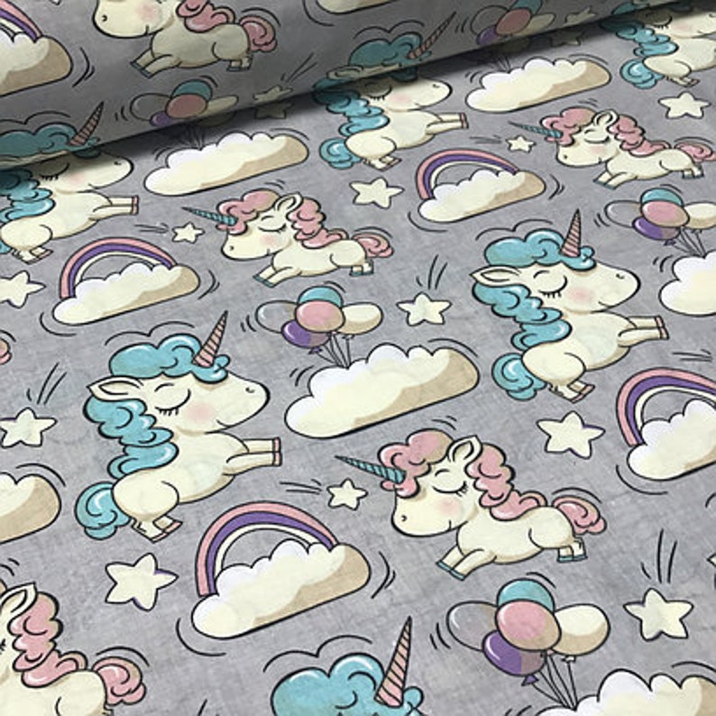 Unicorn fabric by the yard Unicorn rainbow fabric Unicorn Etsy
