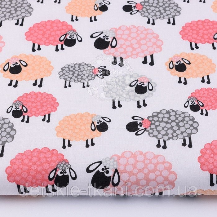 Sheep fabric by the yard Cotton kids fabric Farm home decor Etsy