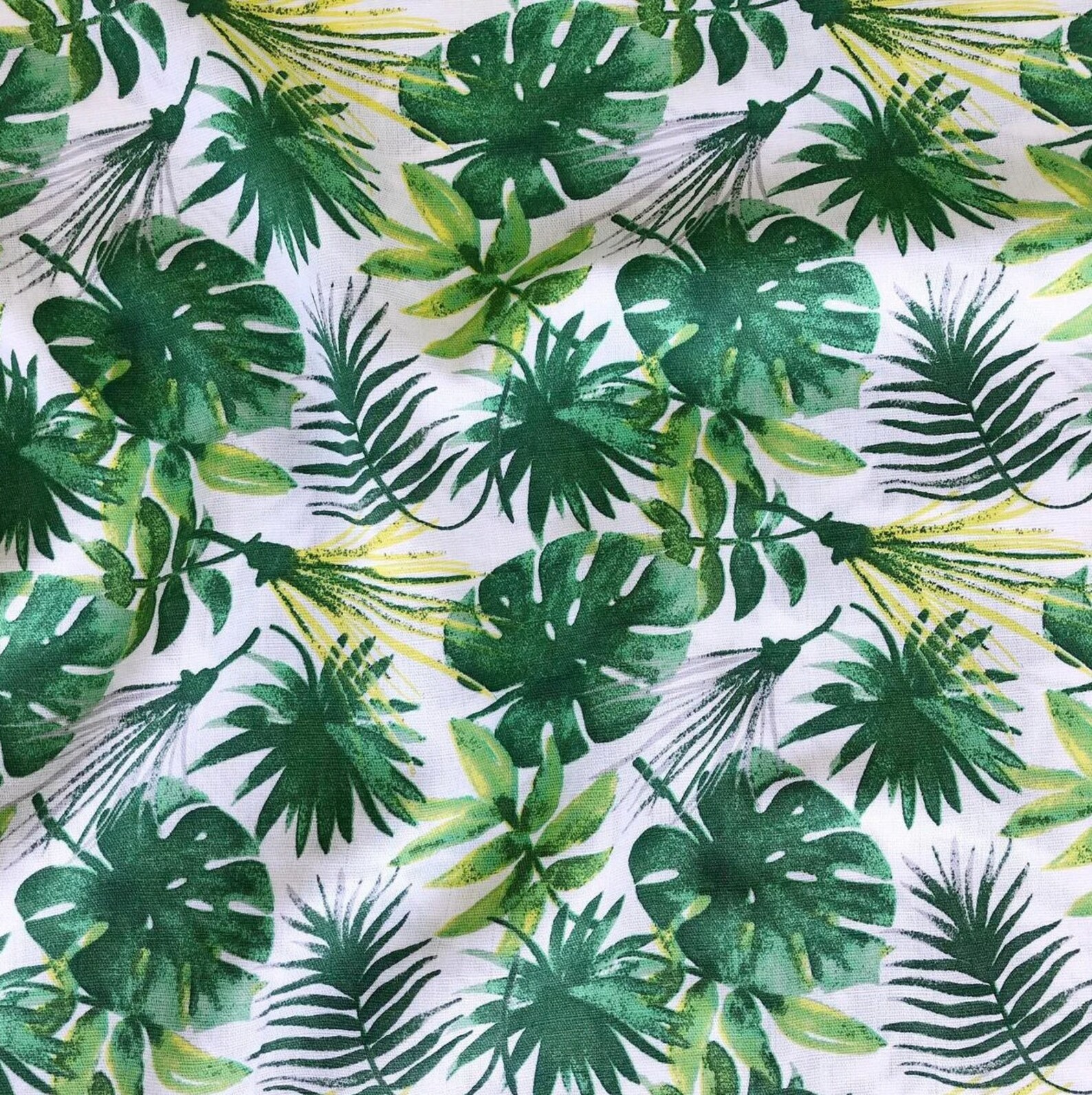 Palm Leaf Double Gauze by the Yard 63 Muslin Fabric Etsy