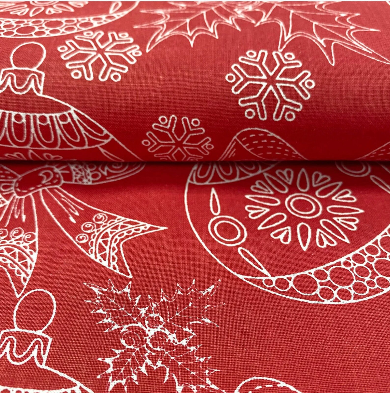 Christmas fabric by the yard Christmas tree toy Cotton Etsy