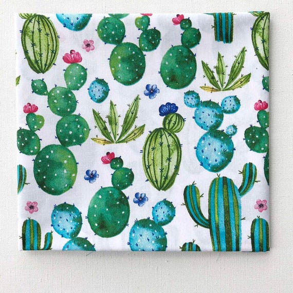 Cactus fabric by the yard Cotton fabric Kids fabric Etsy