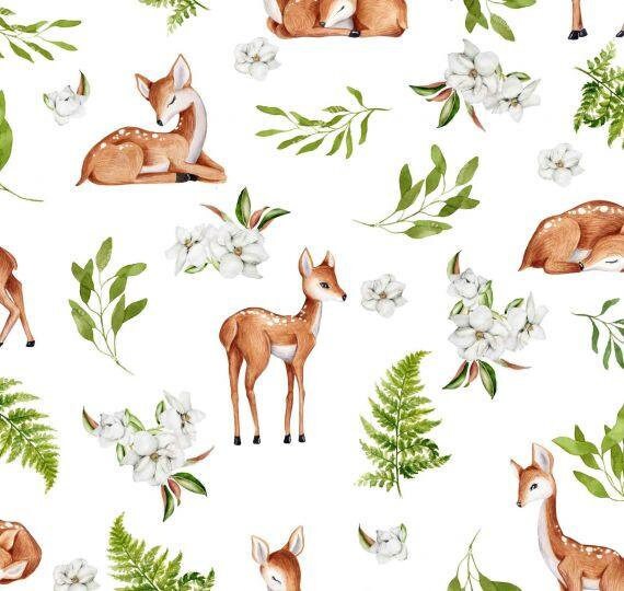 Deer Fabric by the Yard Cotton Fabric Kids Fabric Crib Etsy