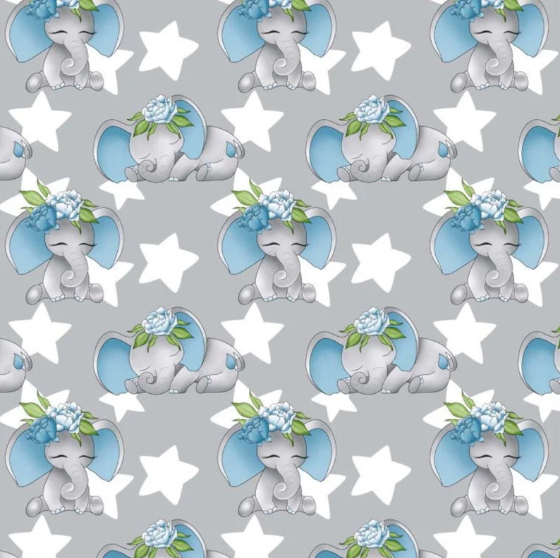LIMITED Elephant fabric by the yard Cotton fabric Baby Etsy