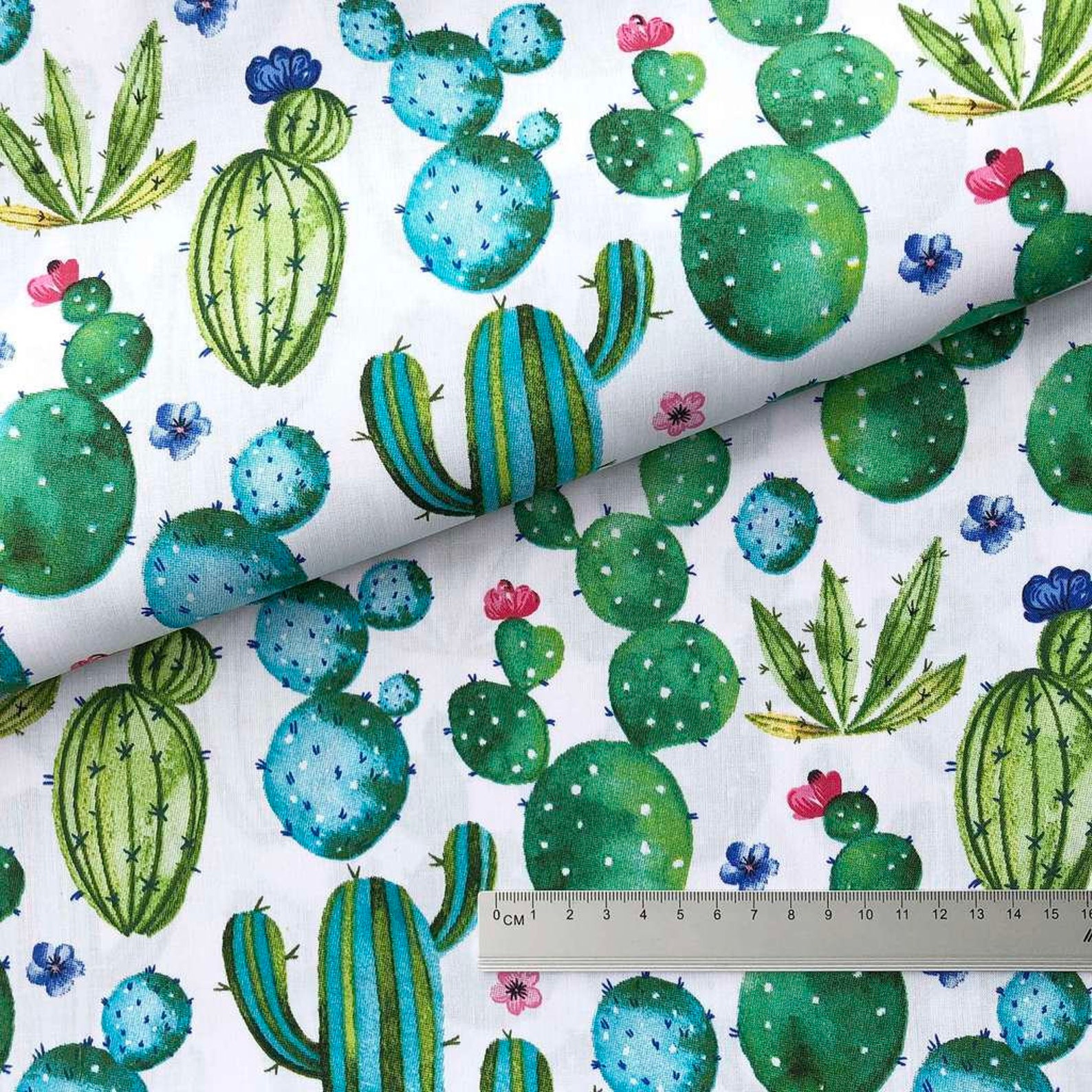 Cactus fabric by the yard Cotton fabric Kids fabric Etsy
