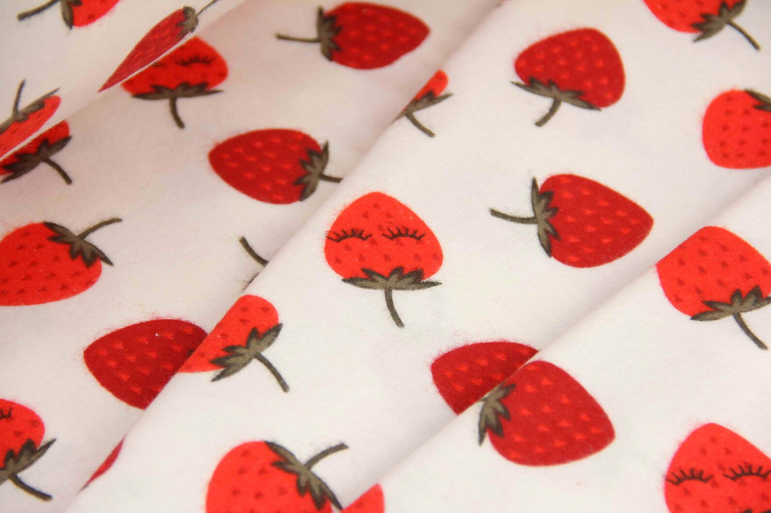 Strawberry flannel fabric by the yard 100 cotton Soft Etsy