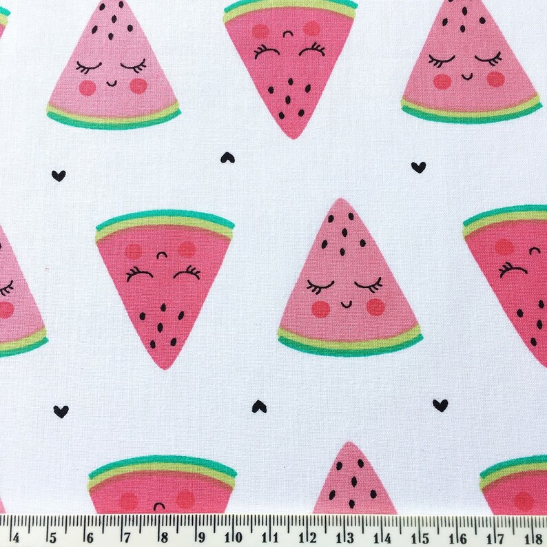 Watermelon fabric by the yard Fruit cotton fabric Watermelon Etsy