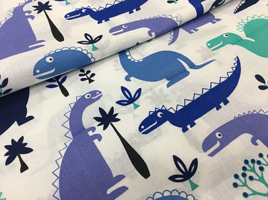 Dinosaur fabric by the yard Cotton fabric kids fabric Crib Etsy