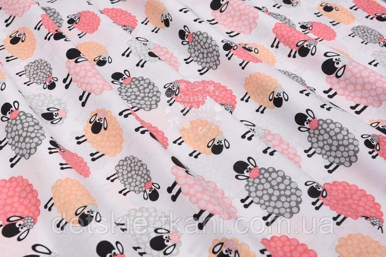 Sheep fabric by the yard Cotton kids fabric Farm home decor Etsy