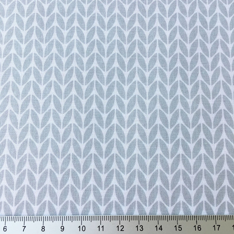 Herringbone cotton fabric by the yard Grey and white Nursery Etsy