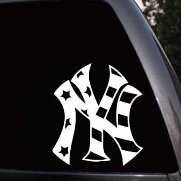 New York Yankees with The USA Flag Design Window Wall Truck Laptop iPad Vinyl Sticker Decal