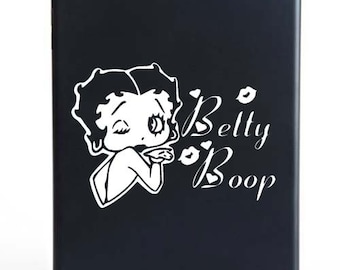 Betty Boop Blows Love Hearts Car Bumper Laptop Vinyl Decal Sticker