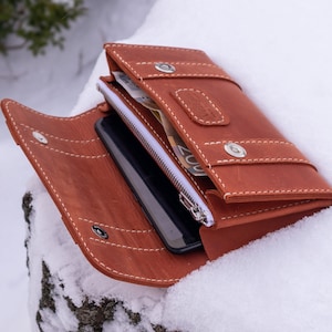 Cartera elegante para teléfono Patrón de costura PDF, bolso, cartera larga, cartera con cremallera, vídeo tutorial, Patrón digital, DIY, descarga de patrón