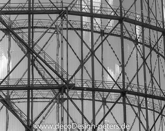 Gasometer Schwarz-Weiß Hahnemühle FineArt Baryta