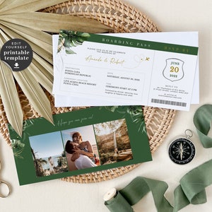 Tropical Destination Wedding Invitation, Boarding Pass Wedding Invitation Template, Wedding Invitation Tropical, Beach Wedding Invitation
