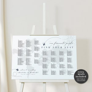 Wedding Seating Chart Our Favorite People, Map Wedding Seating Chart, Wedding Seating Chart Template Alphabetical, Horizontal Seating Chart