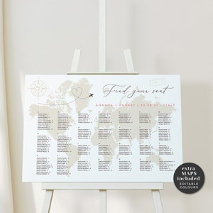 Sofia | Alphabetical Wedding Seating Chart Template, Wedding Seating Chart Large, Destination Wedding Seating Chart Template Printable