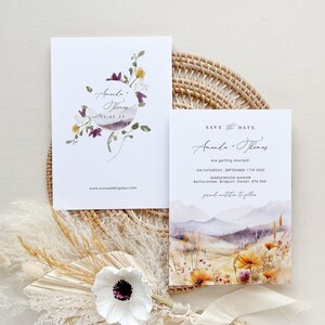 ARNA Floral Save the Date Template, Wildflower Save the Date Template, Mountain Save the Date Template with Photo, Spring Save the Date
