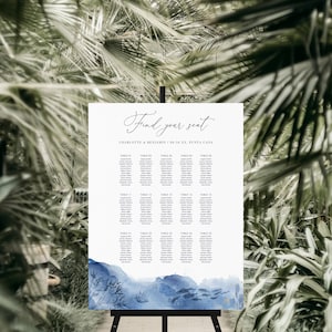 YLENIA Beach Wedding Seating Chart Template Printable, Nautical Wedding Seating Chart, Coastal Wedding Seating Chart, Beach Seating Chart
