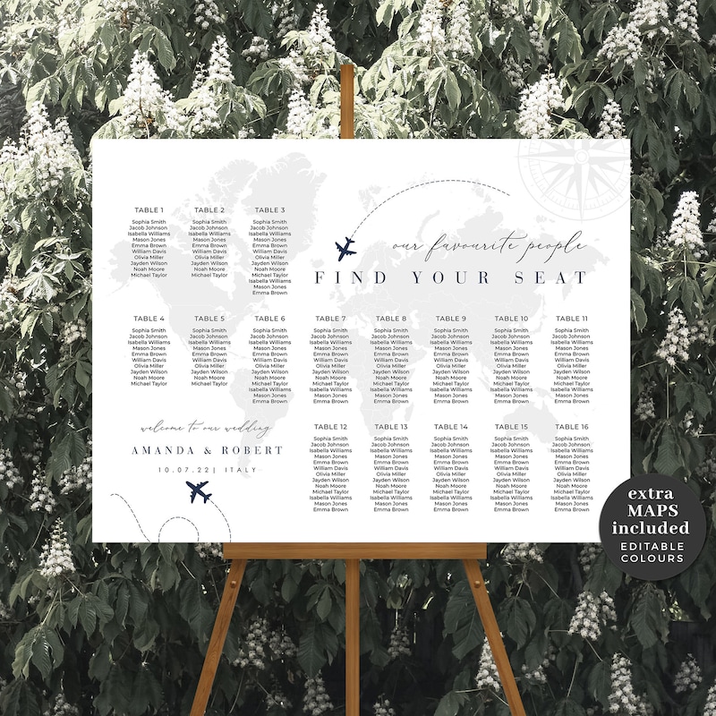 World Seating Chart Etsy