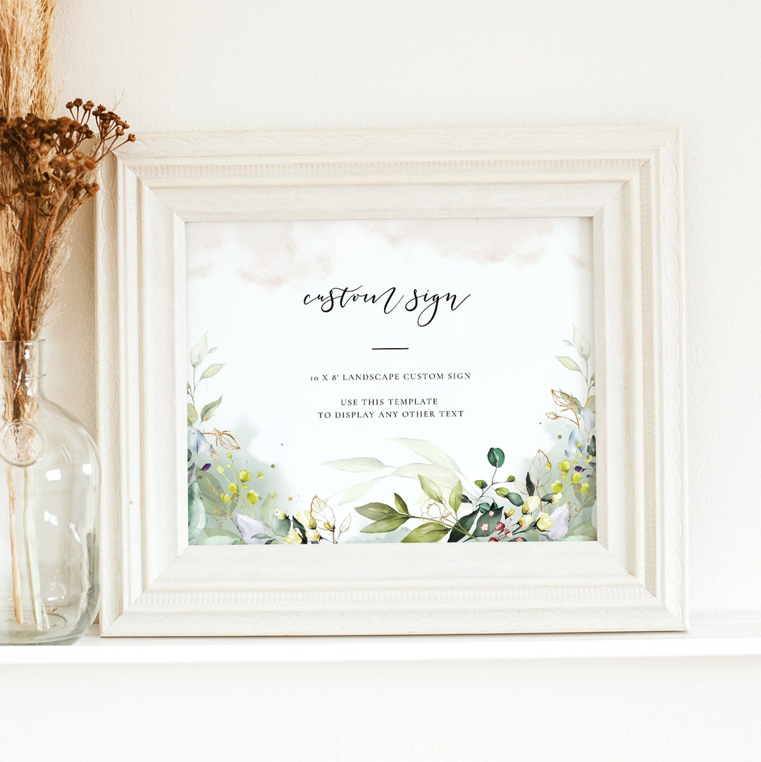 Wedding Table Sign Rustic FLORA Custom Wedding Sign Template, Rustic Wedding Sign Printable ...