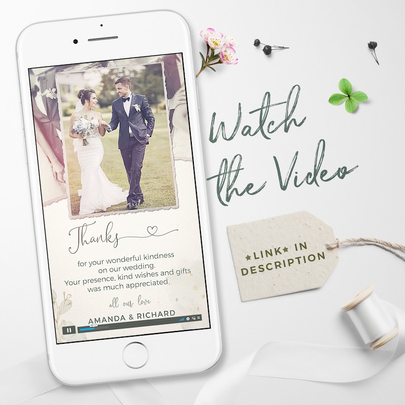 Digital Wedding Thank You Cards With Photo Personalised Thank You Cards Rustic Thank You Wedding Cards Thank You Card Wedding