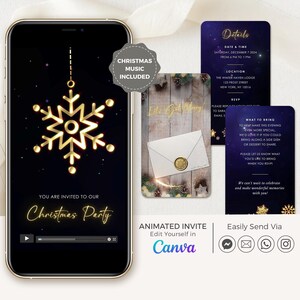 Business Christmas Event Invitation Video, Video Invitation Christmas, Office Christmas Party Invite, Holiday Party Invitation Digital