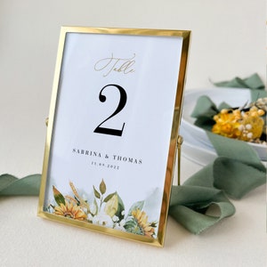 Marisol | Wedding Table Numbers Template, Rustic Wedding Table Decor, Table Number Wedding, Sunflower Wedding Table Cards, Printable Cards
