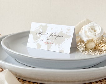 Sofia | travel theme wedding place cards, destination wedding table decor, place cards wedding, wedding name cards, wedding table name cards