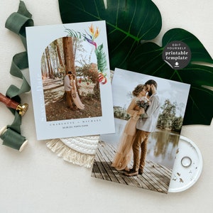 Tropical Save the Date Template, Destination Wedding Save the Date Template, Printable Save the Date Beach, Hawaii Save the Date Wedding