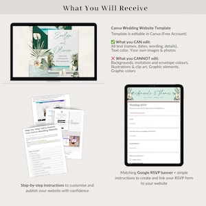 ISLA Tropical Wedding Website Canva Template, Beach Wedding Website with Rsvp Template, Envelope Wedding Website Green, Wedding Rsvp Website image 6