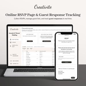 Online Wedding RSVP Page & Guest Tracker, Collect RSVPs with Link and QR Code, Open RSVP or Guest-List-Only,  Single or Multi-Day Events