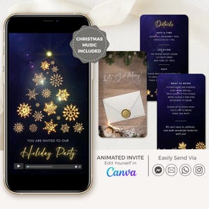 Video Christmas Invitation Animated, Christmas Party Invite Digital, Christmas Work Party Invitation, Business Christmas Event Invitation