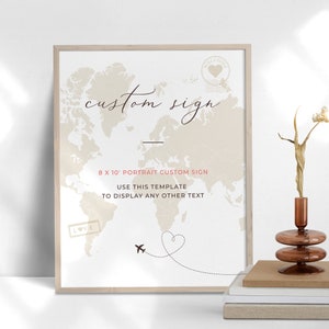 Sofia | Destination wedding signage, travel theme wedding sign, world map wedding signage printable, wedding decor, wedding stationery