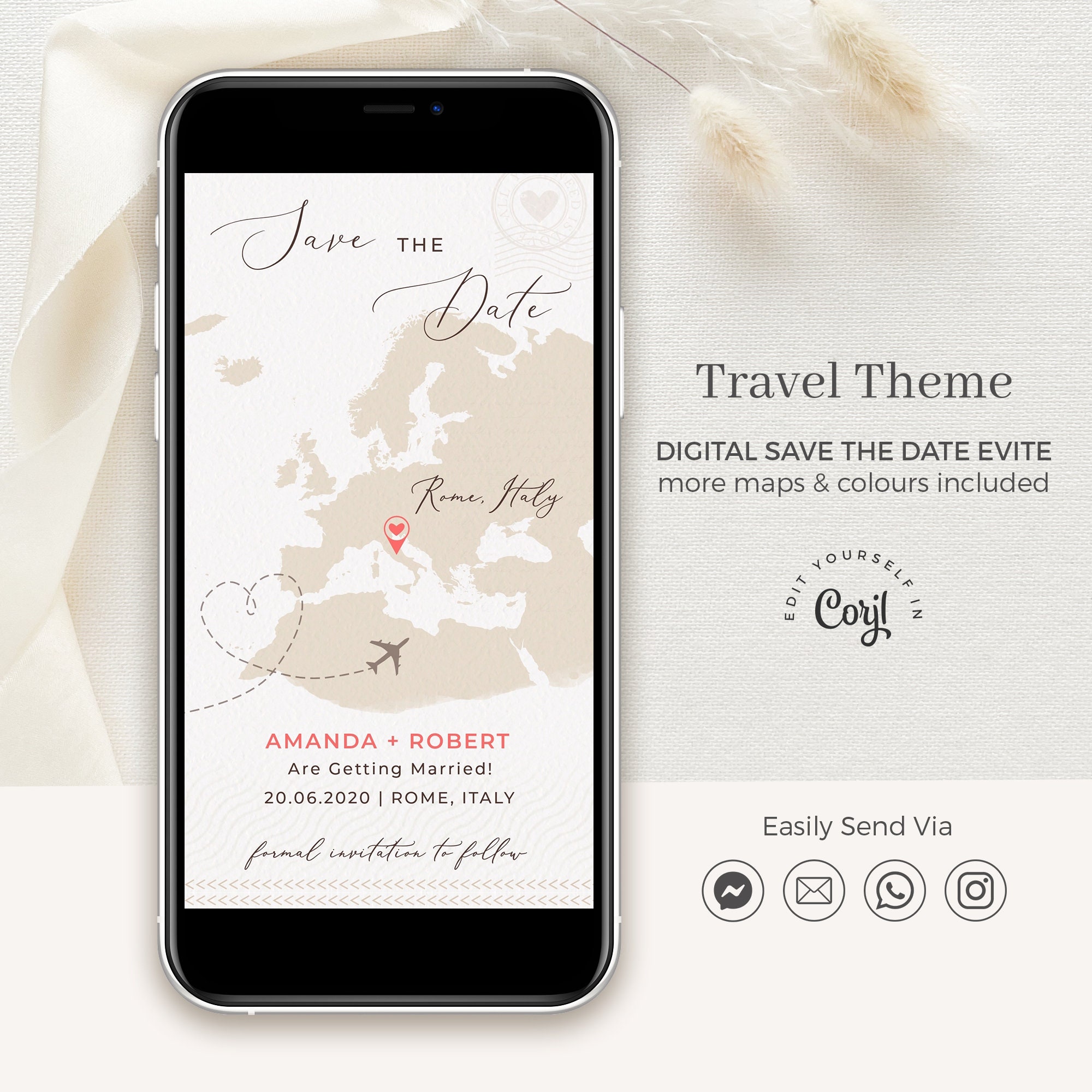 Sofia Destination Wedding Save the Date Electronic Invitations Passport Save the Date World Map E Invitation Electronic Save the Date Etsy Australia