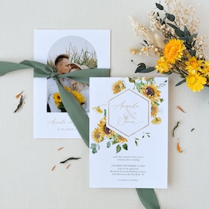 MARISOL girasol invitación de boda plantilla descargar, invitación de boda rústica descarga instantánea, invitación de boda rústica Boho imprimible