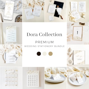 DORA | elegant wedding bundle, wedding invitation template bundle, wedding invitation suite, wedding stationery bundle, wedding template kit