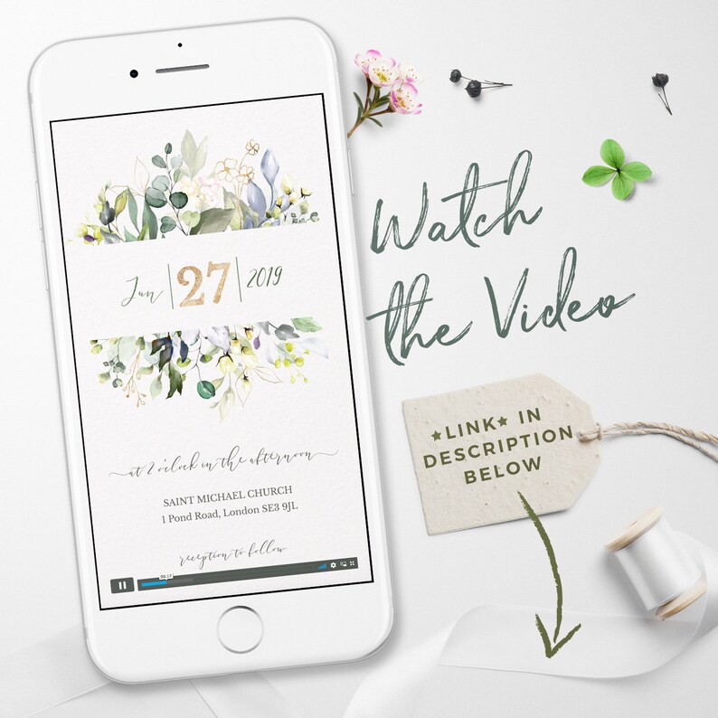 Flora Rustic Wedding Save the Dates Digital Invitations Etsy UK