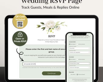 Wedding RSVP Page, Online Wedding Rsvp Form & Guest Tracker, Digital Wedding RSVP Link, Wedding RSVP Website