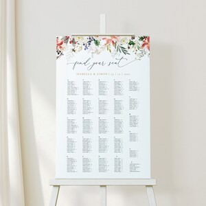 Winter Wedding Seating Chart Template, Alphabetical Wedding Seating Chart Template, Christmas Party Seating Chart, Seating Chart by Table
