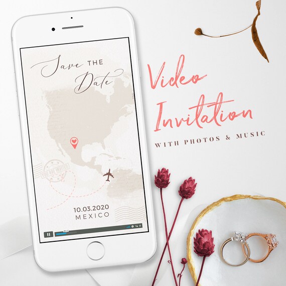 Destination Wedding Invitations Electronic Invitations Etsy