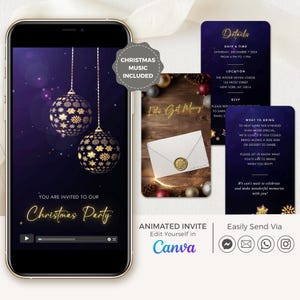 Christmas Video Invitation Animated, Company Holiday Party Invitation, Christmas Party Invite, Business Christmas Event Invitation