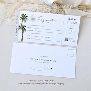 Destination Wedding Invitation Suite Template, Tropical Wedding Invitation Suite, Palm Tree Wedding Invitation, Beach Wedding Invitation Set image 7