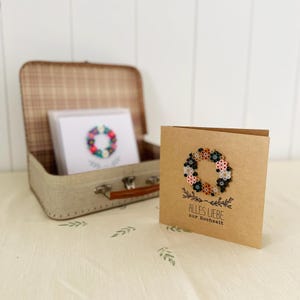Glückwunschkarten zur Hochzeit | Karte zur Hochzeit | Hochzeitskarte | Boho Style  Blumenkranz | Klappkarte Hochzeitsgeschenk | Bohohochzeit