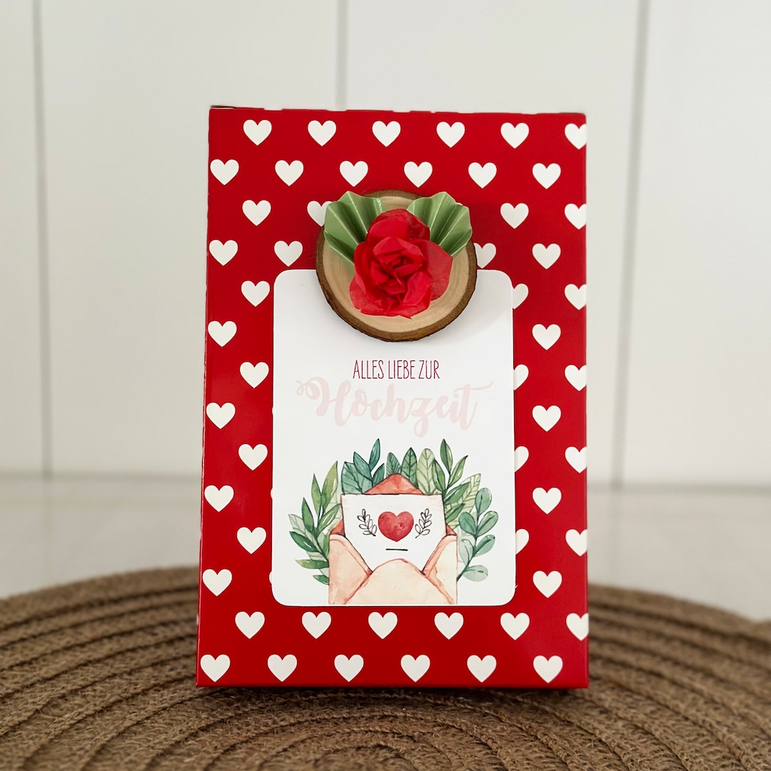 Karte zur Hochzeit Geldgeschenk Hochzeit Flittergeld Herzbox