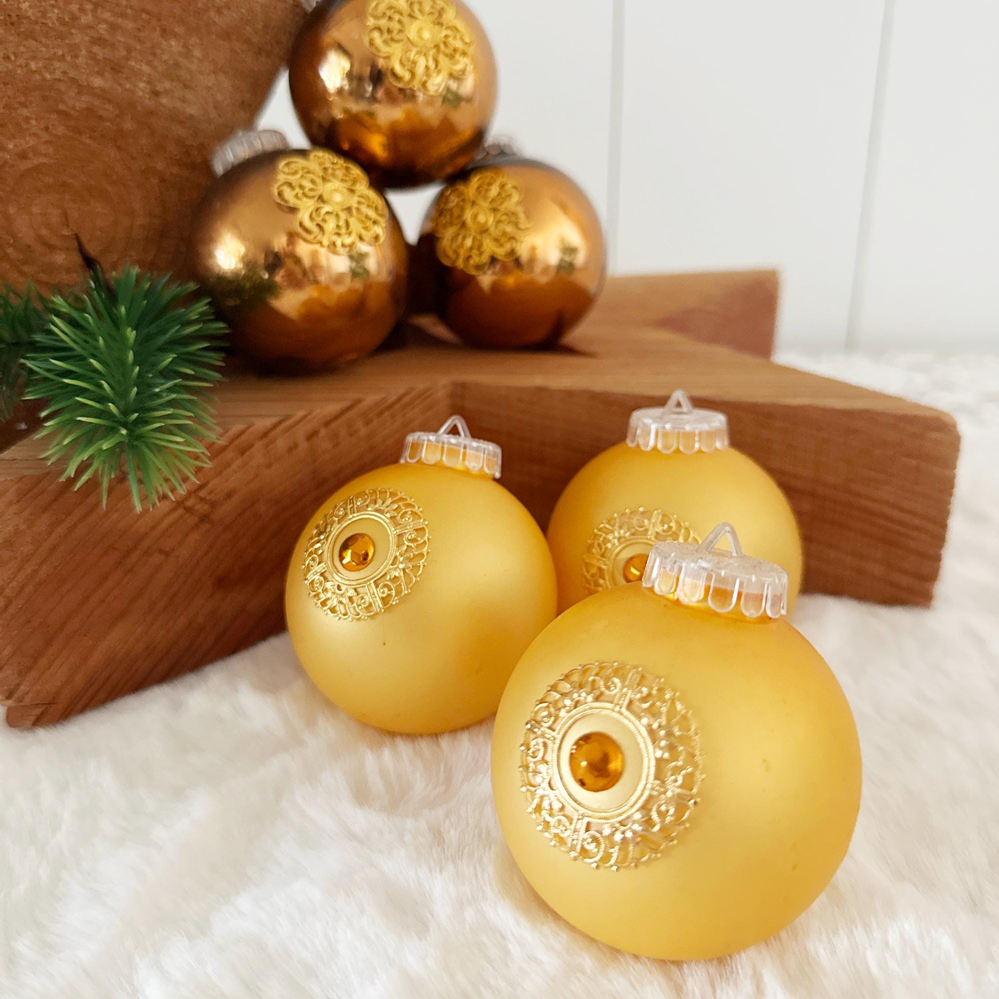 Weihnachtskugeln bronze