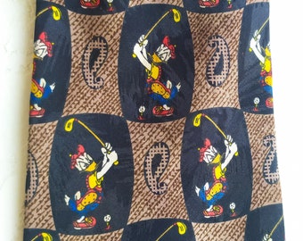 Cravates fantaisie pour hommes. cravate vintage Walt Disney Donald Duck. cravate vintage Golf