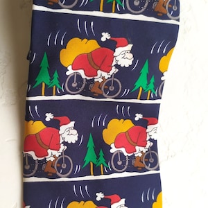 Vintage marineblauwe kerststropdas: polyester kerststropdas