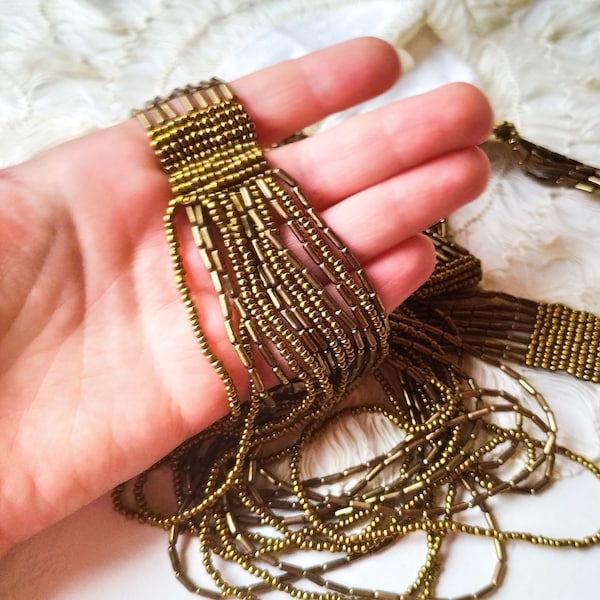 Vintage Multi-Strand Seed Bead Necklace. Multistrand geometric necklace. Gerdan